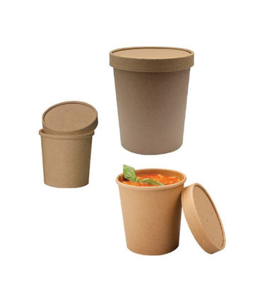 Chinesische Suppenschüssel mit Deckel-großes Volumen-heißen Suppen-Papier-Wegwerfschüsseln