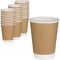 Restaurant nehmen Wegwerfpapierschalen des wasser-500ml weg, die Kraftpapier doppel-wandiges Brown isolierte, um zu gehen Kaffeetassen