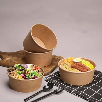 Nahrungsmittelbehälter Eco des Kraftpapier-24oz freundlicher Suppen-Salat mit Deckel