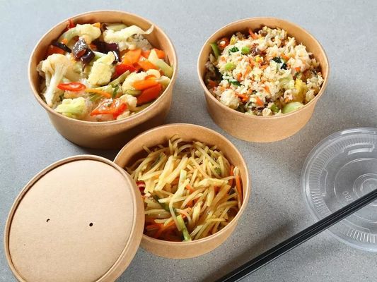 Biologisch abbaubare einzelne Wand PET-Beschichtung Wegwerfpapierschüssel für Salat