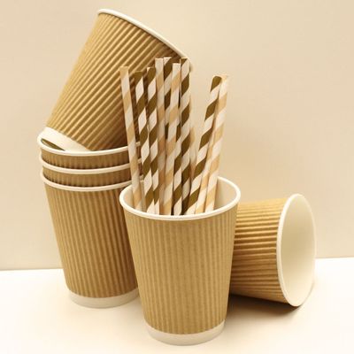 Papier-Schalen-doppel-wandige Kraftpapiers des Kaffee-16oz Kaffeetasse-Papierwegwerfschalen biologisch abbaubare für heiße Getränke