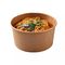 Kundenspezifischer recyclebarer Kraftpapier-Salat rollt Suppen-Papier-Schüsseln Browns Kraftpapier mit Deckeln