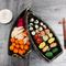 Vielzahl-Farbschiffstyp-Nahrung überzieht stapelbare Melamin-Boots-Sushi Tray Container
