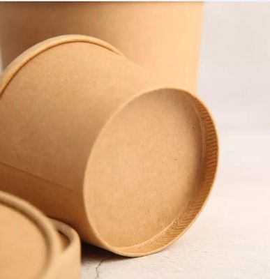 Logo Printing Disposable Kraft Paper-Suppenschüssel für das Imbiss-Nudel-Mitnehmerverpacken