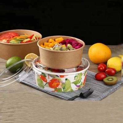 Biologisch abbaubare einzelne Wand PET-Beschichtung Wegwerfpapierschüssel für Salat