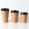 Einzelne Wand-Brown-Kraftpapier-Wegwerfkaffeetassen für das heiße Trinken